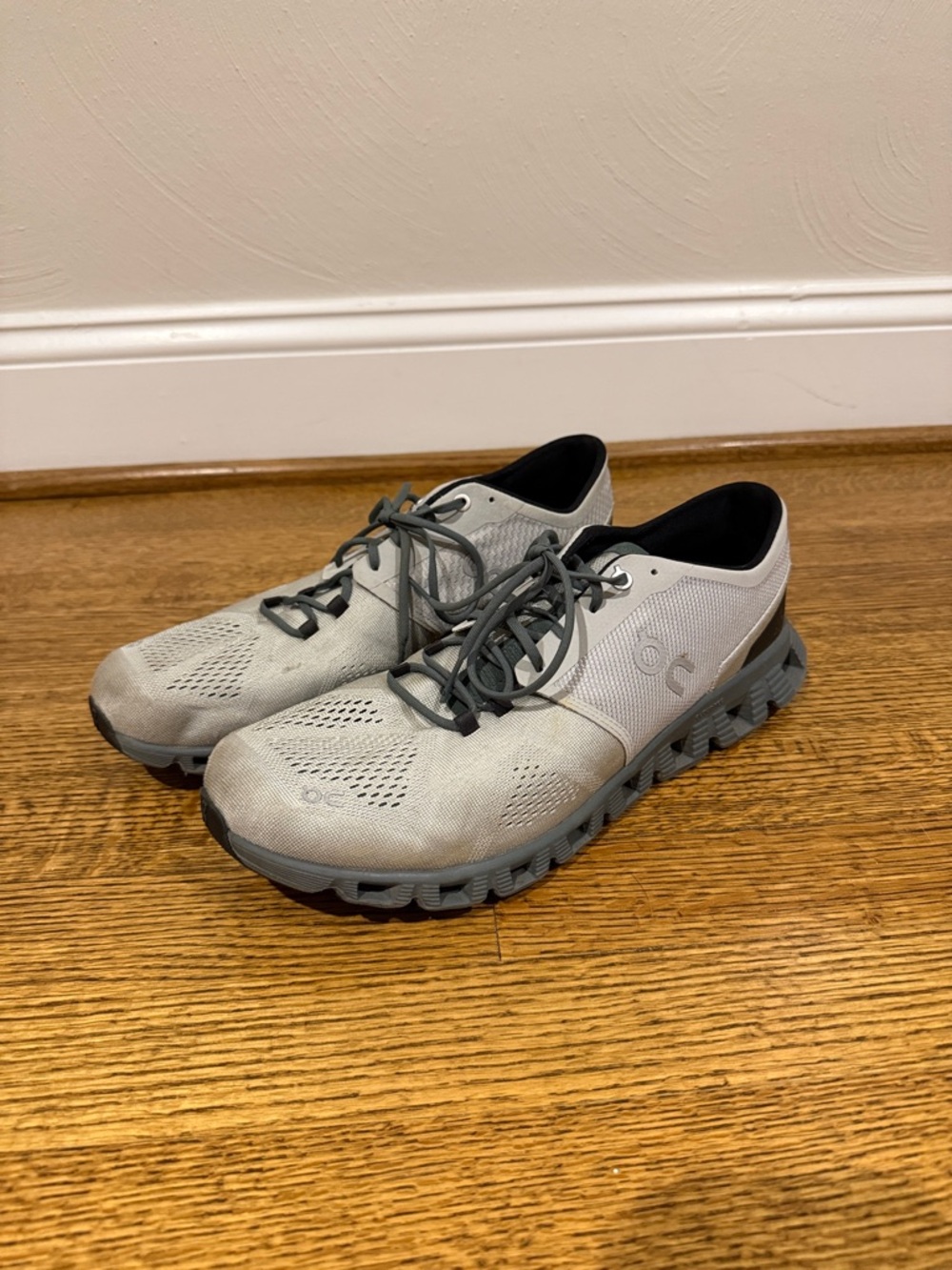 On Running Men's Cloud Running Shoes in Light Gray and Dark Gray
